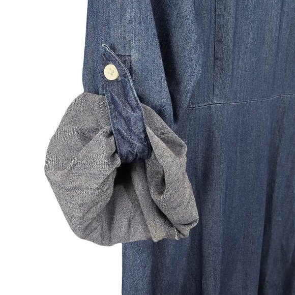 Tommy Hilfiger Long Sleeve Chambray Button Front Knee Length Shirt Dress - Picture 4 of 7